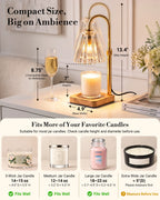 Marycele Candle Warmer Lamp with Timer & Dimmer – Clear Glass, Adjustable Height