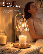 Marycele Candle Warmer Lamp with Timer & Dimmer – Clear Glass, Adjustable Height